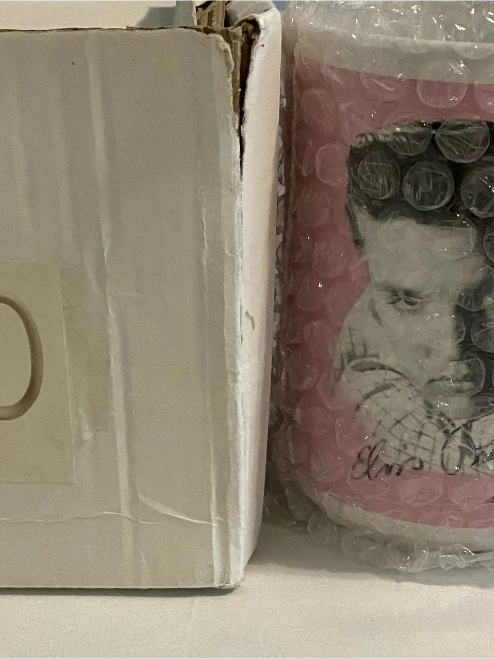 Pink Ceramic Portrait Coffee Mug with Signature Graphic - Unbranded